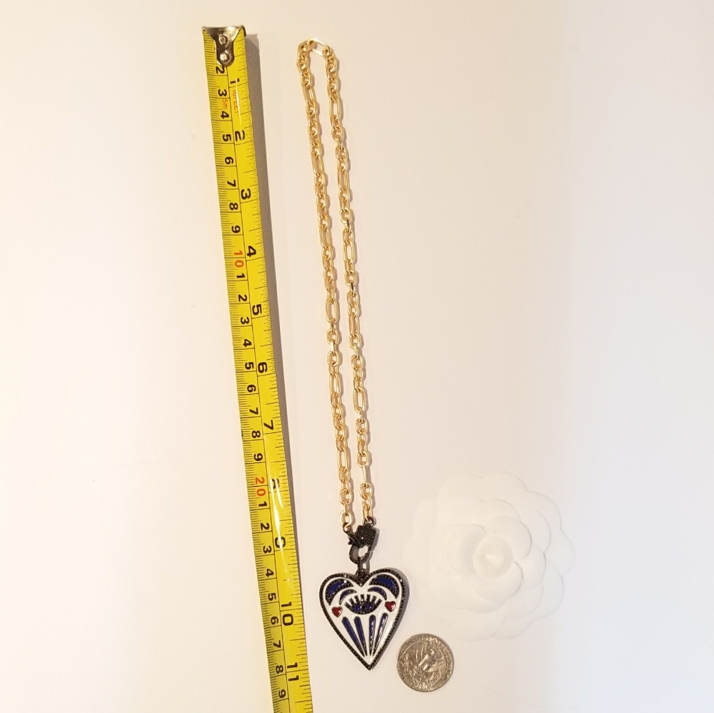 Enamel Evil Eye Pave CZ Pendant Necklace - Picture 6 of 6